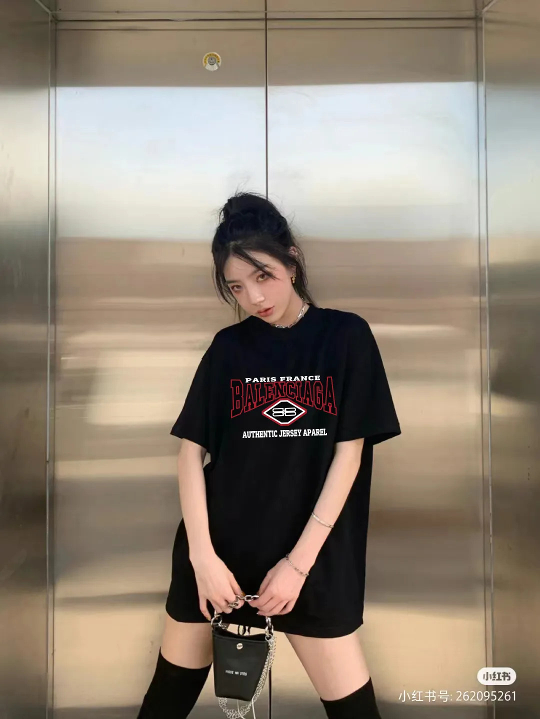 P80✨🔥 BALENCIAGA Paris lettering printed short-sleeved T-shirt, custom-woven and dyed 280g combed cotton heavyweight fabric, zero color difference in thread, perfect details, different from the current version on the market, welcome to compare, Same Style for men and women, must-sell in the picture above Color: White Black Size: 1 2 3 4